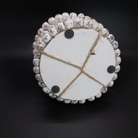 Robert Stanley wood bead coaster set of 4 white washed nwt - Picture 6 of 6